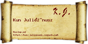Kun Juliánusz névjegykártya